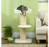Pawhut klein 91 cm Katzenbaum mit Katzenbett Spielbaum Kratzstamm mit Plattform für Katzen bis 5 kg Sisal Wolle Cremeweiß