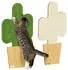 Pawhut Katze 2er Set Katzenkratzbretter aus Juteseil Katzen mit Haken Kratzwand für Katzen im Kakteen-Design 30 x 60 cm