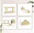 Pawhut Katzen Kletterwand Set Spanplatte Plüsch Beige 133L x 34B x 28H cm