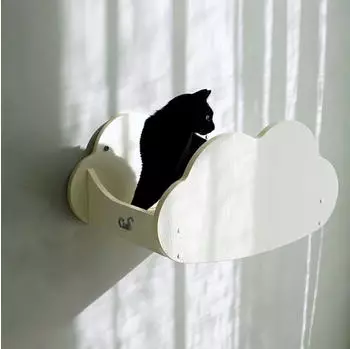 Cats Design Kletterwand große Katzen stabil Wandkratzbaum Wandbett Wolke F8