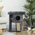 Pawhut 57 cm Kleiner Katzenbaum mit Katzenhöhle Liegeplattform mit Spielball ür Katzen bis 5 kg