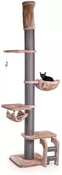 CanadianCat XXL Kratzbaum Lofty mit Deckenspanner in Cappuccino 57x57x250-275cm