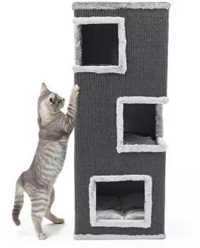 CanadianCat | Patrick anthrazit 35 x 35 x 90 cm Katzenhaus
