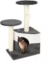Wiltec - Kratzbaum In Grau 71 Cm Hoch, Katzenkratzbaum Mit Zwei Plattformen,