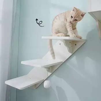 Cats Design Kletterwand große Katzen stabil Wandkratzbaum Kletterstufen F4