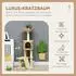 Pawhut Katzen 116 cm Katzenbaum mit Katzenhöhle Katzenbett Indoor Kletterturm mit Spielball Plüsch für Katzen bis