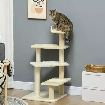 Pawhut mit Sisals&auml;ulen Kletterbaum Katzenbaum 50 x 50 x 100 cm
