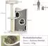 Pawhut 109 cm Katzenturm mit Katzenbett Sisalstämme mehrstöckiger Kletterbaum für Katzen unter 5 kg Weiß+Grau