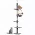 Pawhut Deckenhoch höhenverstellbar stabiler Katzenbaum mit Sisalsäulen Katzen Kletterbaum Grau 40 x 34 x 230-260 cm