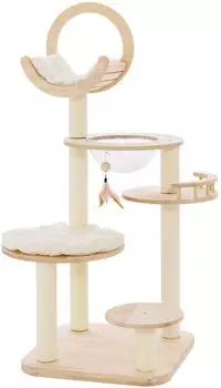 Costway Kratzbaum mit Sisalpfosten, Plattformen & Raumkapsel, 4 DIY-Formen (BH32333DE)