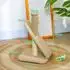 Pawhut 54 cm Hoch Kratzstamm mit Spielball Sisal- Katzenbaum für kleine Katzen Katzen Cremeweiß