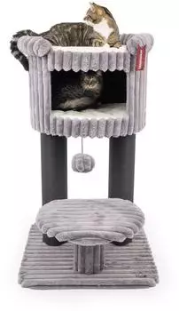 CanadianCat | Stanley grau 68 x 68 x 119 cm Katzenm&ouml;bel Kletterturm