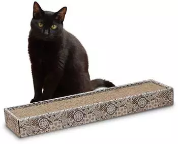 Croci Maiolica aus Pappe für Katzen rechteckig mit 2 Wendeschichten rutschfesten Füßen Katzenminze-Beutel inklusive 48x12,5x5 cm