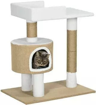 Pawhut 79 cm Kleiner mit Katzenh&ouml;hle Liegefl&auml;che