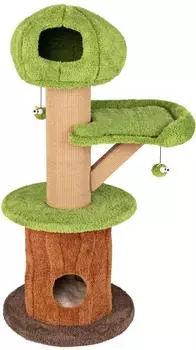 Costway Kratzbaum Baumform mit Katzenhöhle, Sisal, 148cm, braun/grün