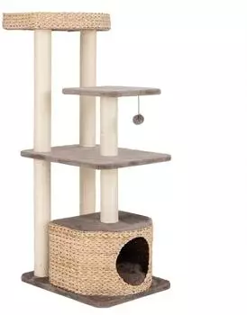 Costway Kratzbaum mit Katzenhöhle, Sisal, 131cm, natur (Kaffee)