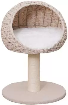Dehner Kratzbaum Boris, Pl&uuml;sch/Sisal/Rattan, beige/wei&szlig;, 43x62x43cm (5187802)