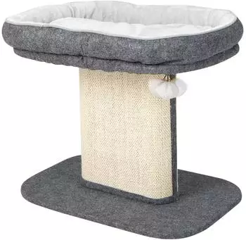 Costway Kratzbaum mit Sisal-Kratzs&auml;ule, Pl&uuml;schsitzfl&auml;che & Ball (PV10026GR)