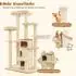Costway Katzenbaum 173cm deckenhoch, 3 Katzenhöhlen, beige (PV10091BE+)