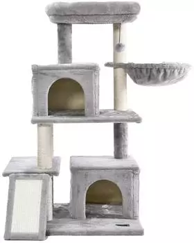 Home Deluxe Kratzbaum Ruby grau, Polyester/Sisal, MDF, 100x49x49cm
