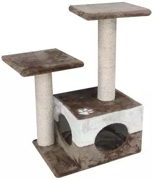 Dehner Kratzbaum Mia mit R&uuml;ckzugsh&ouml;hle, Sisal/Pl&uuml;sch, beige/braun