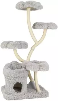 Costway Katzenbaum mit Höhle, Liegeflächen & Sisalstämmen, 165cm, grau