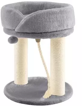 Costway Kratzbaum 4-in-1 50,5cm mit Sisalseil und Fellkn&auml;uel, grau