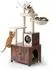 Relaxdays Kratzbaum mit Katzenklo-Schrank, 150cm, Sisal, industrial, dunkelbraun/weiß (10053563_1502)