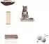 Rohrschneider Katzen-Kletterwand 4er-Set mit Hängematte, grau