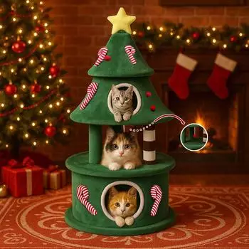 Comhoma Kratzbaum im Weihnachtsbaum-Design, mehrst&ouml;ckig, gr&uuml;n (PET04-130)