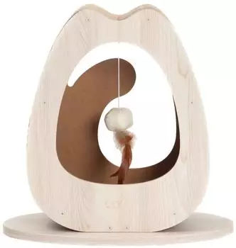 Catit PIXI Kratzskulptur breit, Karton, Eichenholz-Optik (42513)