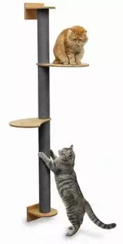 Eyepower Wandkratzbaum 130cm 2 Bambus-Plateaus Sisal (17601)