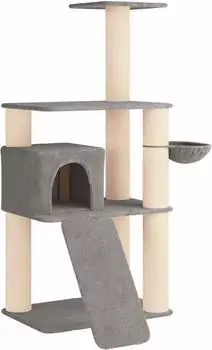 vidaXL Katzenbaum mit Sisal-Kratzs&auml;ulen hellgrau 173cm (42033046)
