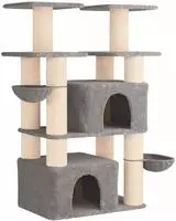 vidaXL Katzennbaum mit Sisal-Kratzs&auml;ulen Hellgrau 147 cm 2 stk.