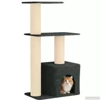 vidaXL Katzennbaum mit Sisal-Kratzs&auml;ulen Dunkelgrau 133 cm