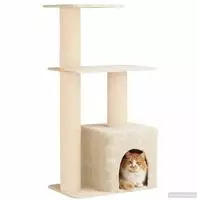 vidaXL Katzennbaum mit Sisal-Kratzs&auml;ulen Creme 133 cm