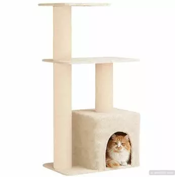 vidaXL Katzenbaum mit Sisal-Kratzs&auml;ulen, creme, 133cm (42033066)