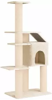 vidaXL Kratzbaum mit Sisal-Kratzs&auml;ulen, creme, 183cm (42033069)