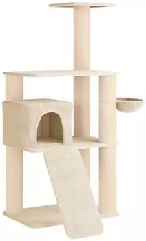 vidaXL Katzenbaum mit Sisal-Kratzs&auml;ulen, creme, 173cm (42033048)