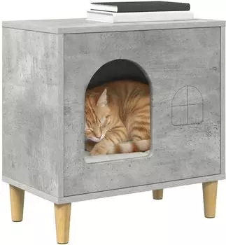vidaXL Katzenhaus betonfarben 51x30x52cm Holzwerkstoff