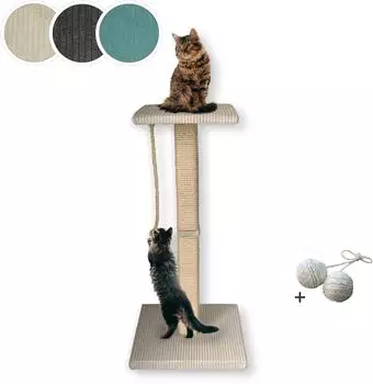 Rohrschneider &reg; Katzenbaum Emmi mit Vollholz-Holm und Gratis-Beigabe beige 45 cm 45 cm 97 cm