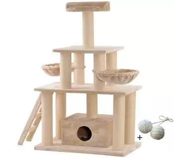 Rohrschneider Katzenbaum Ginni XXL Katzen- mit gratis Spielballset Farbe:beige