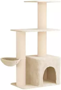 vidaXL Katzenbaum mit Sisal-Kratzs&auml;ulen, creme, 133cm (42033063)