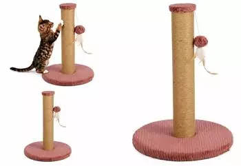 Flamingo Kratzbaum Riba altrosa, Juteseil, Federn, 38,5x38,5x60cm (562060)