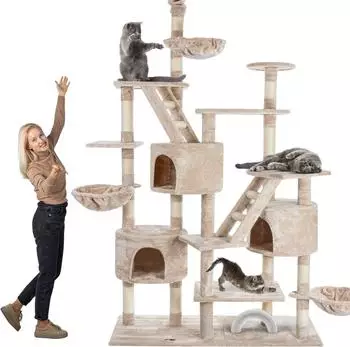 HappyPet Kletterbaum SAM XXL deckenhoch 260cm, creme (SAM)