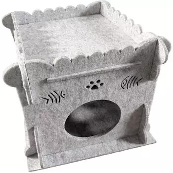 Aum&uuml;ller Purr Tower Katzenhaus 40x40cm hellgrau