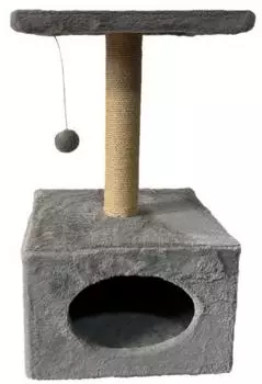 Lean Toys Kratzbaum mit Katzenbett und h&auml;ngender Maus, Sisal
