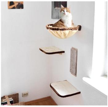 Rohrschneider Katzen-Kletterwand 4-teilig beige-braun