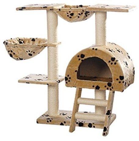 vidaXL Kratzbaum 90 x 46 x 105 cm beige Pfotenabdruck