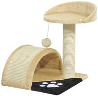 PawHut D30-033, PawHut Kratzbaum klein 46H cm mit Kratzstangen und Spielb&auml;llen